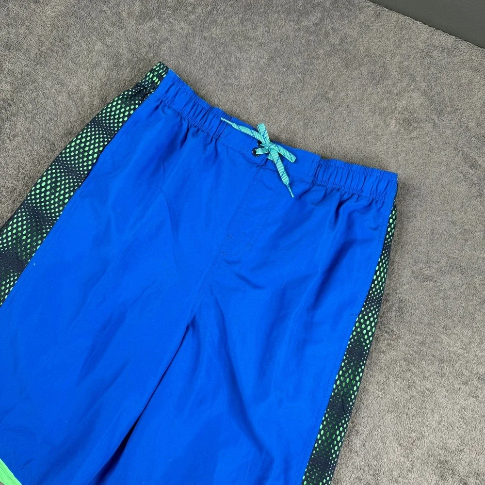 Nike Mens Swim Trunks Blue Neon Green Dot Pattern Board‎ Shorts Large